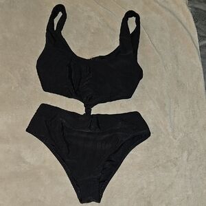La Hearts Black One Piece Swimsuit